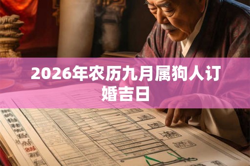 2026年农历九月属狗人订婚吉日