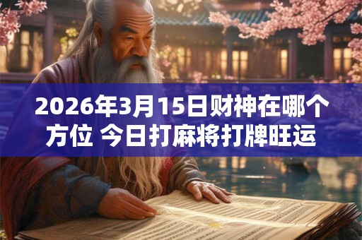 2026年3月15日财神在哪个方位 今日打麻将打牌旺运方位 2026年3月15日财神在哪个方位 今日打麻将打牌旺运方位