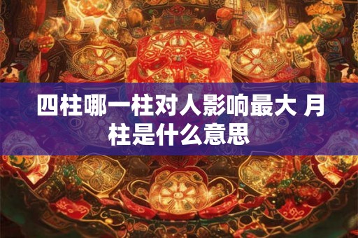 四柱哪一柱对人影响最大 月柱是什么意思