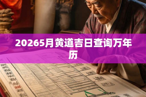 20265月黄道吉日查询万年历