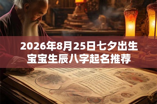 2026年8月25日七夕出生宝宝生辰八字起名推荐 2026年8月25日七夕出生宝宝生辰八字起名推荐