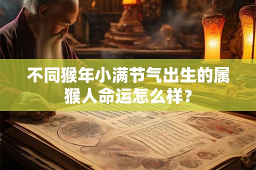不同猴年小满节气出生的属猴人命运怎么样？