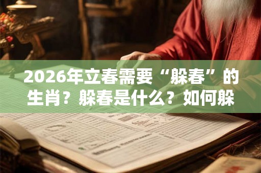 2026年立春需要“躲春”的生肖？躲春是什么？如何躲春？