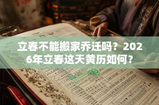 立春不能搬家乔迁吗？2026年立春这天黄历如何？