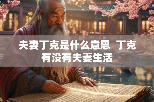 夫妻丁克是什么意思  丁克有没有夫妻生活