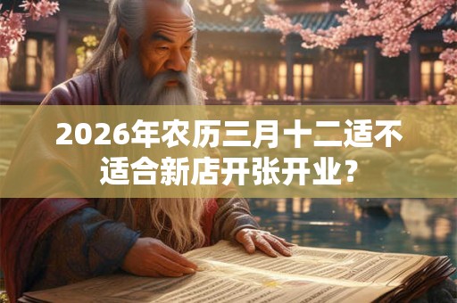 2026年农历三月十二适不适合新店开张开业？