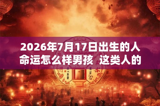 2026年7月17日出生的人命运怎么样男孩  这类人的命程详解