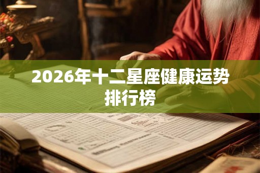 2026年十二星座健康运势排行榜