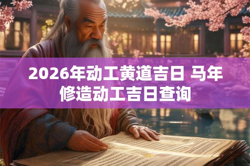 2026年动工黄道吉日 马年修造动工吉日查询