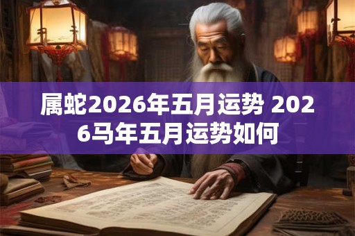 属蛇2026年五月运势 2026马年五月运势如何