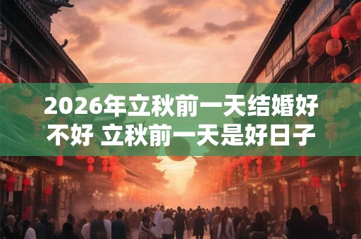 2026年立秋前一天结婚好不好 立秋前一天是好日子吗 2026年立秋前一天结婚好不好 立秋前一天是好日子吗