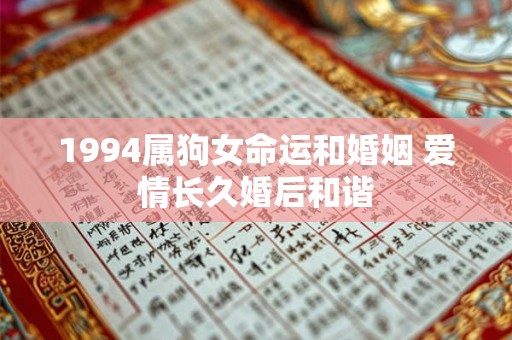 1994属狗女命运和婚姻 爱情长久婚后和谐