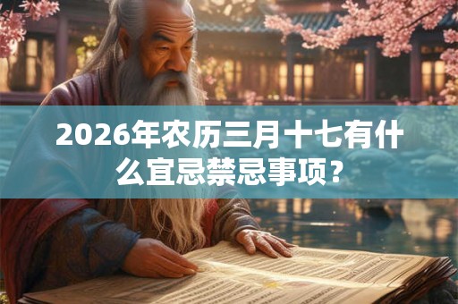 2026年农历三月十七有什么宜忌禁忌事项？
