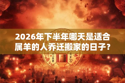 2026年下半年哪天是适合属羊的人乔迁搬家的日子？