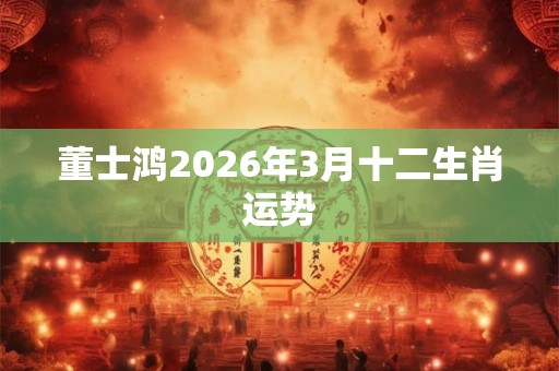 董士鸿2026年3月十二生肖运势