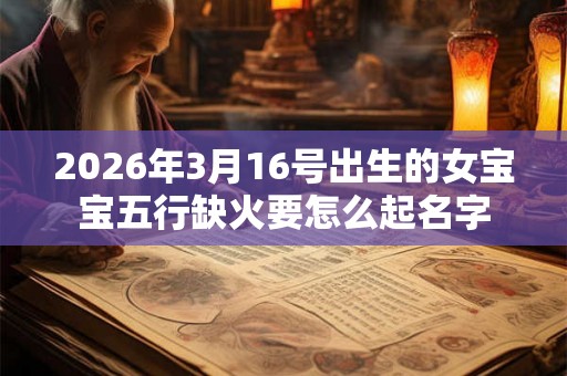 2026年3月16号出生的女宝宝五行缺火要怎么起名字