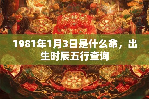 1981年1月3日是什么命，出生时辰五行查询