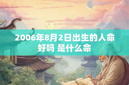 2006年8月2日出生的人命好吗 是什么命 2006年8月2日出生的人命好吗 是什么命