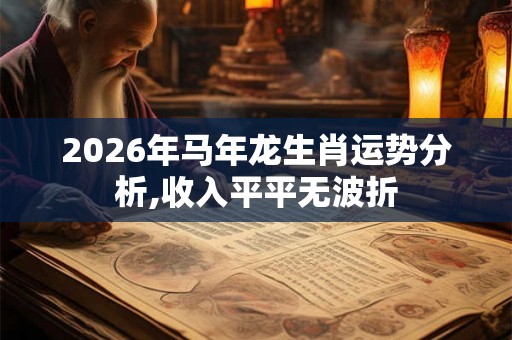 2026年马年龙生肖运势分析,收入平平无波折