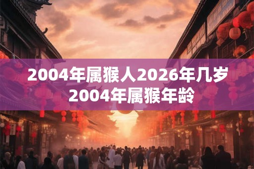 2004年属猴人2026年几岁  2004年属猴年龄