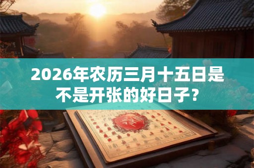 2026年农历三月十五日是不是开张的好日子？