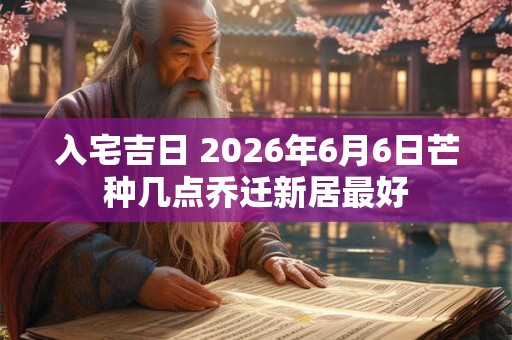 入宅吉日 2026年6月6日芒种几点乔迁新居最好