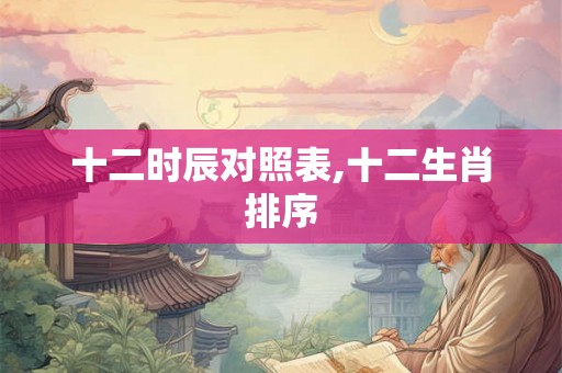 十二时辰对照表,十二生肖排序