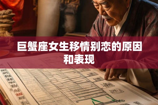 巨蟹座女生移情别恋的原因和表现