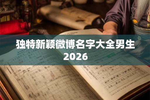 独特新颖微博名字大全男生2026 独特新颖微博名字大全男生2026