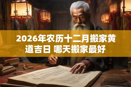 2026年农历十二月搬家黄道吉日 哪天搬家最好