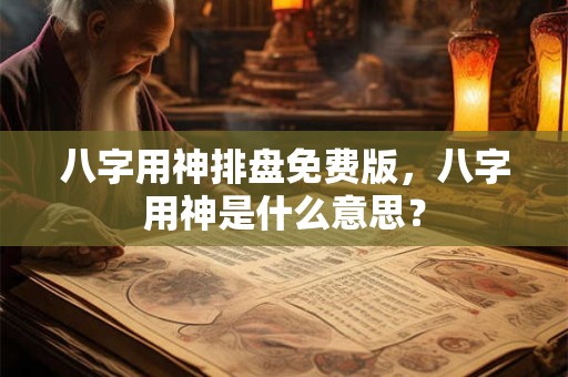 八字用神排盘免费版，八字用神是什么意思？