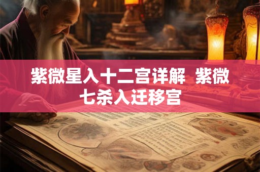 紫微星入十二宫详解  紫微七杀入迁移宫