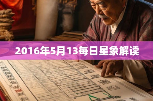 2016年5月13每日星象解读 2016年5月13每日星象解读