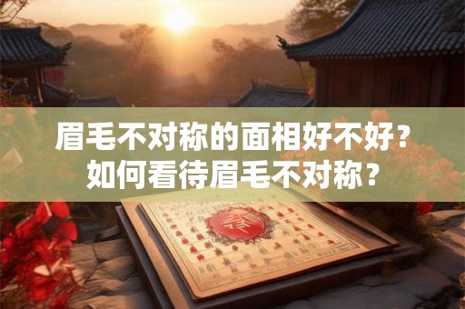 眉毛不对称的面相好不好？如何看待眉毛不对称？
