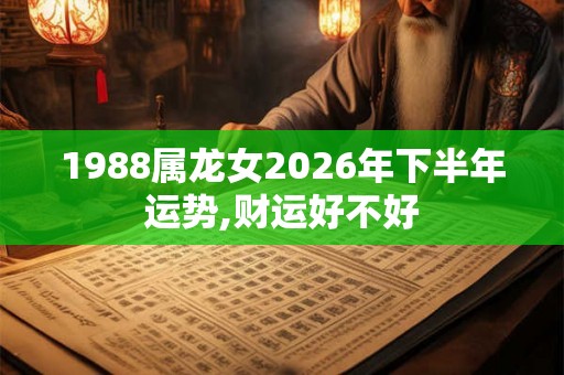 1988属龙女2026年下半年运势,财运好不好