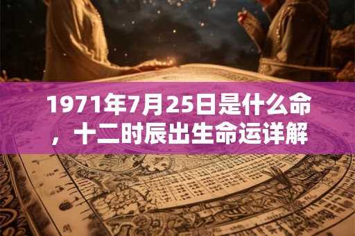 1971年7月25日是什么命,十二时辰出生命运详解 1971年7月25日是什么命,十二时辰出生命运详解