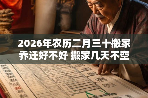 2026年农历二月三十搬家乔迁好不好 搬家几天不空房