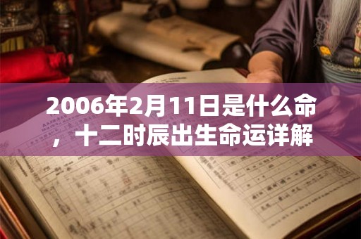 2006年2月11日是什么命，十二时辰出生命运详解