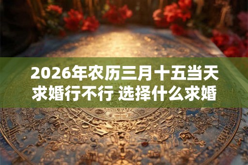 2026年农历三月十五当天求婚行不行 选择什么求婚几率高