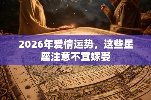 2026年爱情运势，这些星座注意不宜嫁娶