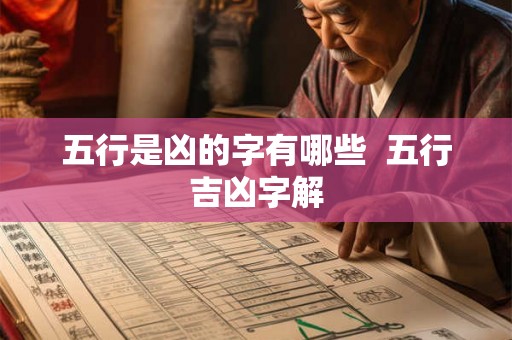 五行是凶的字有哪些  五行吉凶字解