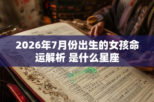 2026年7月份出生的女孩命运解析 是什么星座