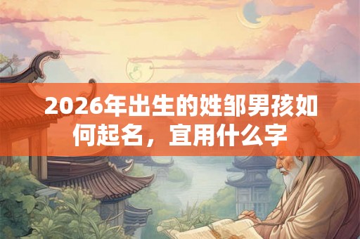 2026年出生的姓邹男孩如何起名，宜用什么字