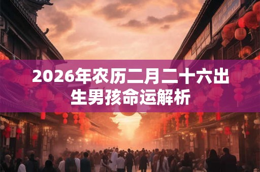 2026年农历二月二十六出生男孩命运解析