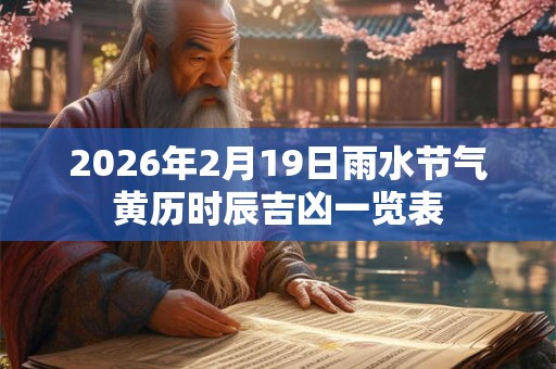 2026年2月19日雨水节气黄历时辰吉凶一览表 2026年2月19日雨水节气黄历时辰吉凶一览表