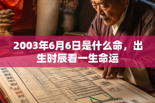 2003年6月6日是什么命，出生时辰看一生命运
