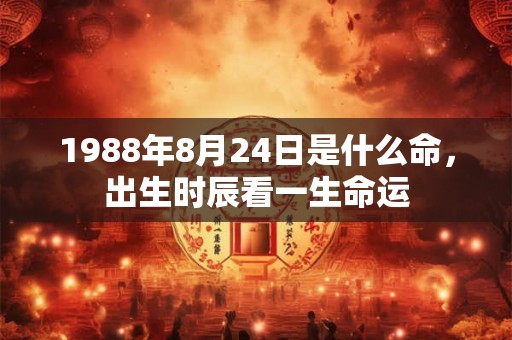 1988年8月24日是什么命，出生时辰看一生命运