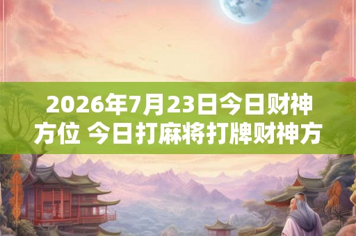 2026年7月23日今日财神方位 今日打麻将打牌财神方位
