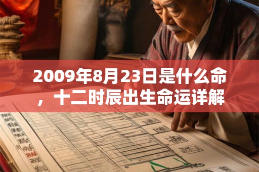 2009年8月23日是什么命，十二时辰出生命运详解