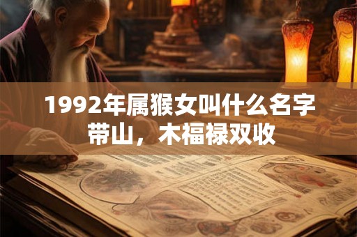 1992年属猴女叫什么名字 带山，木福禄双收